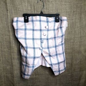 Lovers + Friends Plaid Button Front Tube Top Sz M